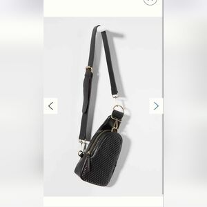 Anthropologie Black Woven Crossbody Bag